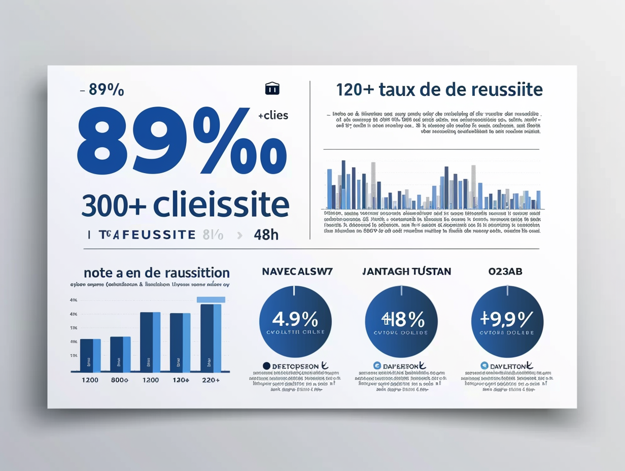 Statistiques Linkedpro - 89% de réussite, 1200+ clients